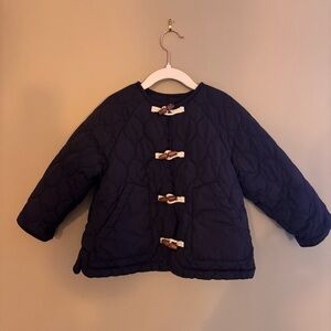 Zara Black Baby Girl Kids Puffer Winter Coat with Toggle Closures